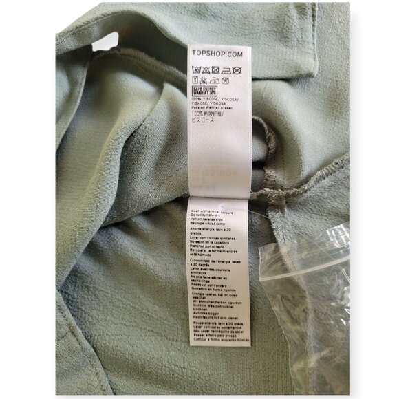 Topshop Sage Tie-Sleeve Viscose Blouse NWT Size 2 - Picture 9 of 10